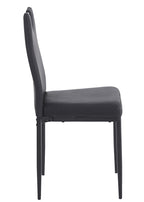 Silla AROSA, apilable, metal, similpiel negra