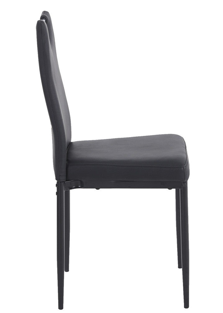Silla AROSA, apilable, metal, similpiel negra