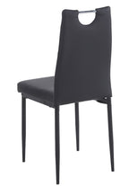 Silla AROSA, apilable, metal, similpiel negra