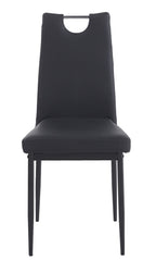 Silla AROSA, apilable, metal, similpiel negra