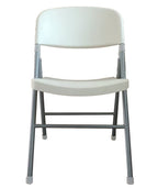 Silla BEACH, plegable, metal plata, polietileno blanco