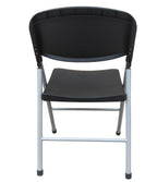 Silla BEACH, plegable, metal plata, polietileno negro