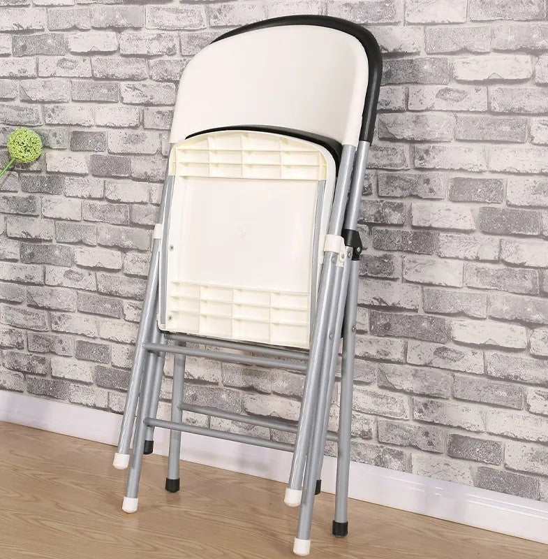 Silla BEACH, plegable, metal plata, polietileno negro