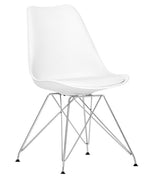 Silla BELLA (SU), cromada, carcasa y cojín blanco