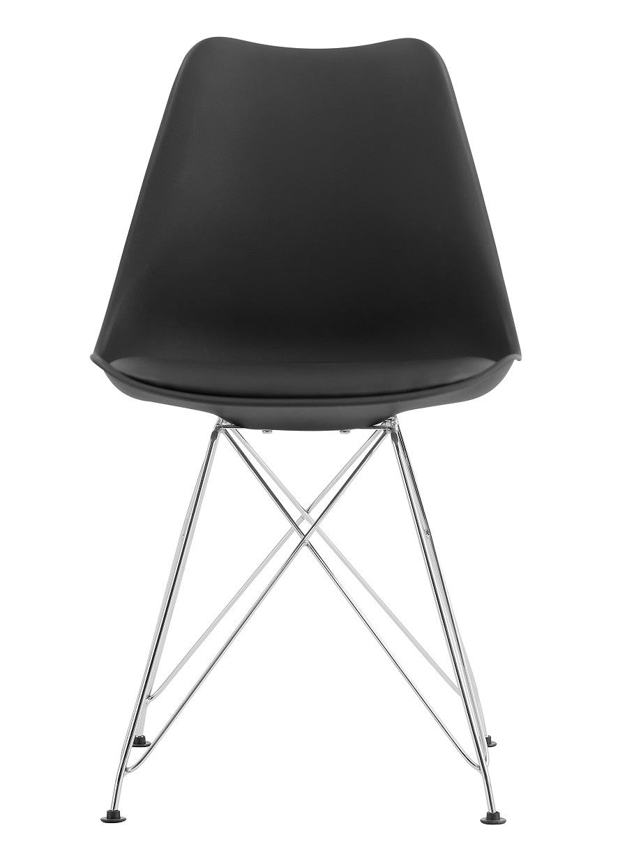 Silla BELLA (SU), cromada, carcasa y cojín negro