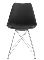 Silla BELLA (SU), cromada, carcasa y cojín negro