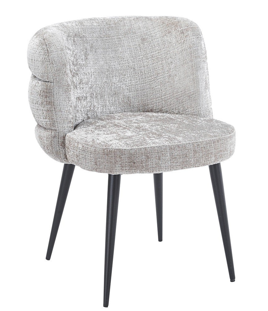 Silla BERG, metal, tapizado tejido cremona gris