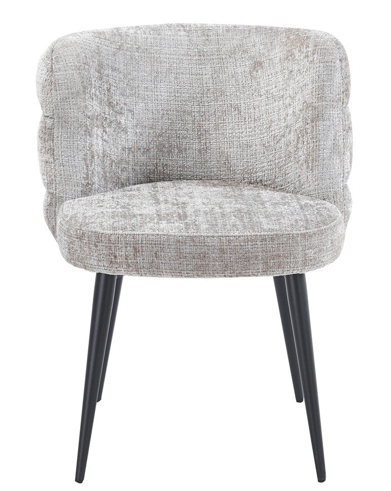 Silla BERG, metal, tapizado tejido cremona gris