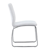 Silla BERTA, cromada, similpiel blanca