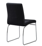 Silla BERTA, cromada, similpiel negra