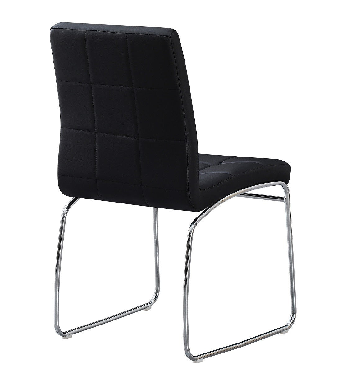 Silla BERTA, cromada, similpiel negra