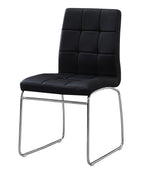 Silla BERTA, cromada, similpiel negra