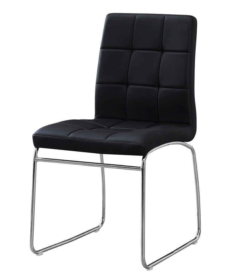 Silla BERTA, cromada, similpiel negra
