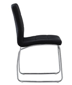Silla BERTA, cromada, similpiel negra