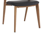 Silla CALABRIA, metal acabado de color madera, similpiel negra