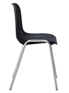 Silla CARCASA, apilable, cromada, polipropileno negro