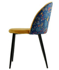 Silla CARNAVAL YELLOW, metal, tapizado velvet amarillo con trasera carnaval