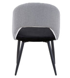 Silla CLEO, metal, tapizado pata de gallo con negro