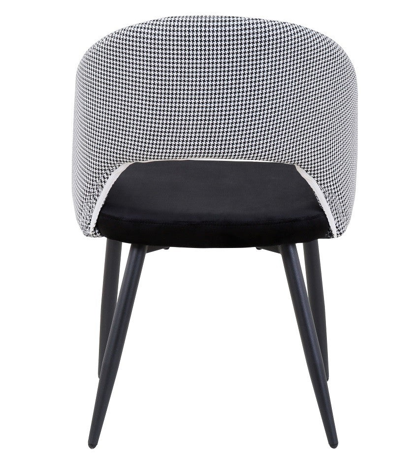 Silla CLEO, metal, tapizado pata de gallo con negro