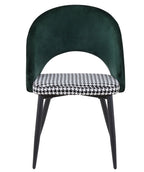 Silla CLEO, metal, tapizado verde con pata de gallo