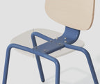 Silla COLMAR, apilable, azul, contrachapado revestido con HPL, color natural