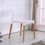 Silla CROSCAT (SU), madera, polipropileno blanco