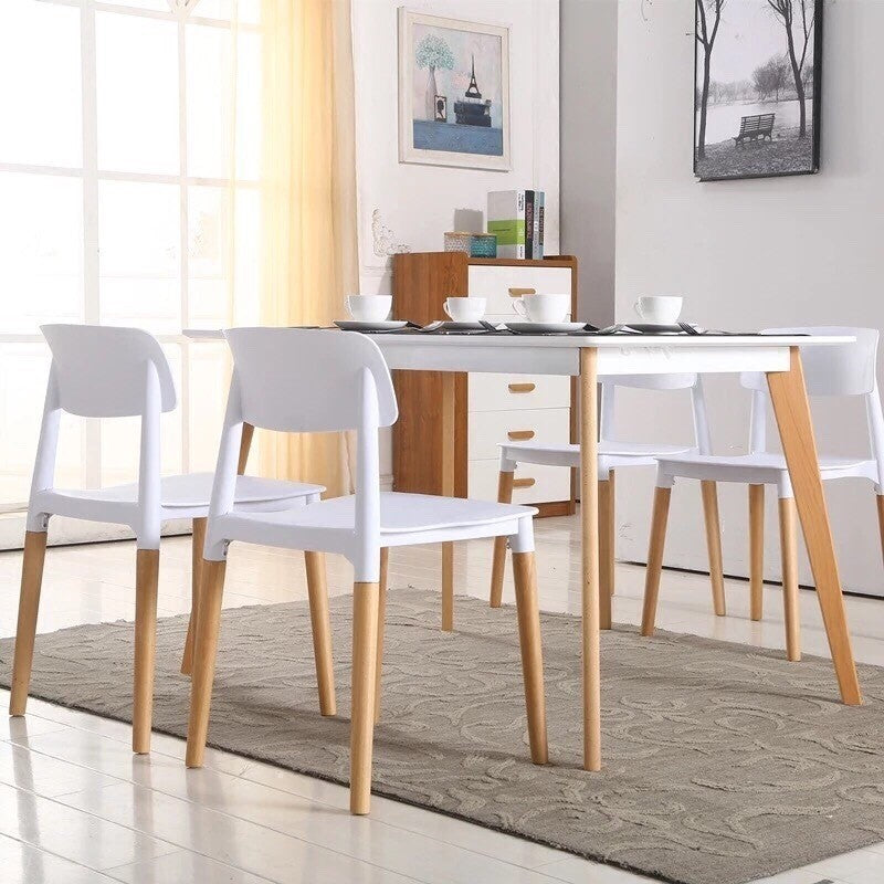 Silla CROSCAT (SU), madera, polipropileno blanco