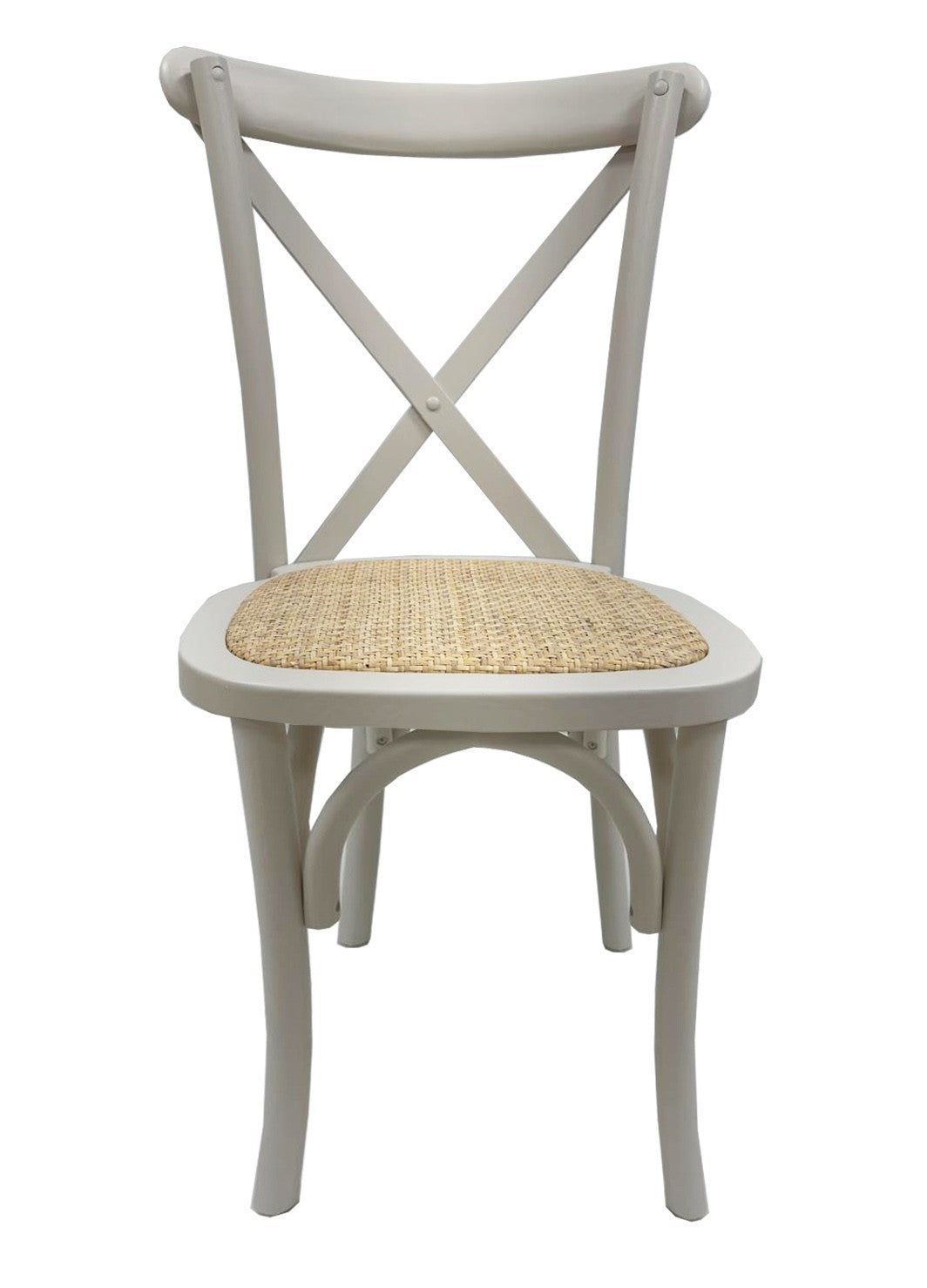 Silla CROSS SX, madera de haya, blanca, asiento de ratán