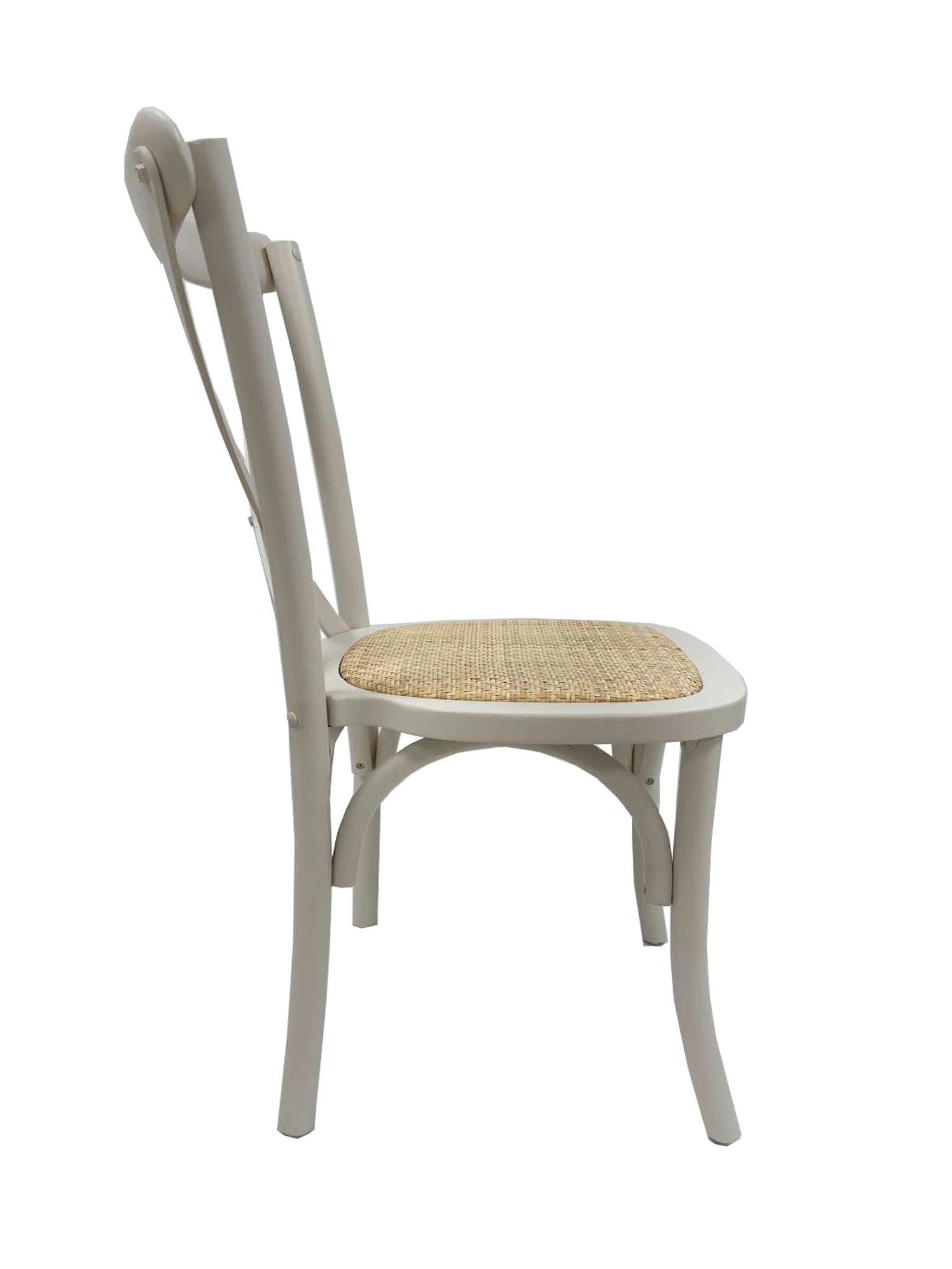 Silla CROSS SX, madera de haya, blanca, asiento de ratán