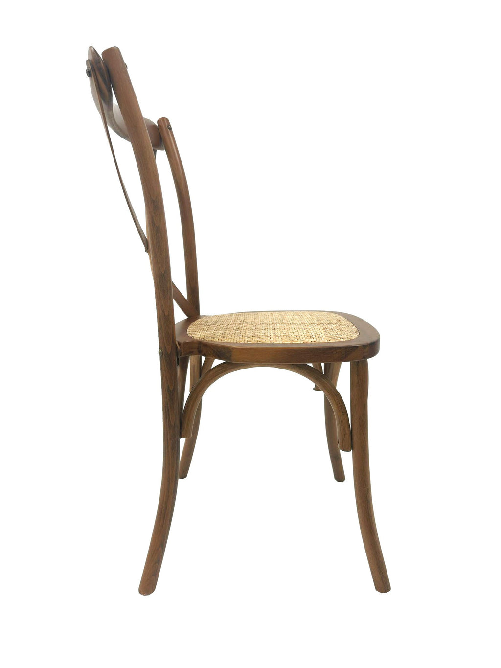 Silla CROSS SX, madera de haya, nogal, asiento de ratán