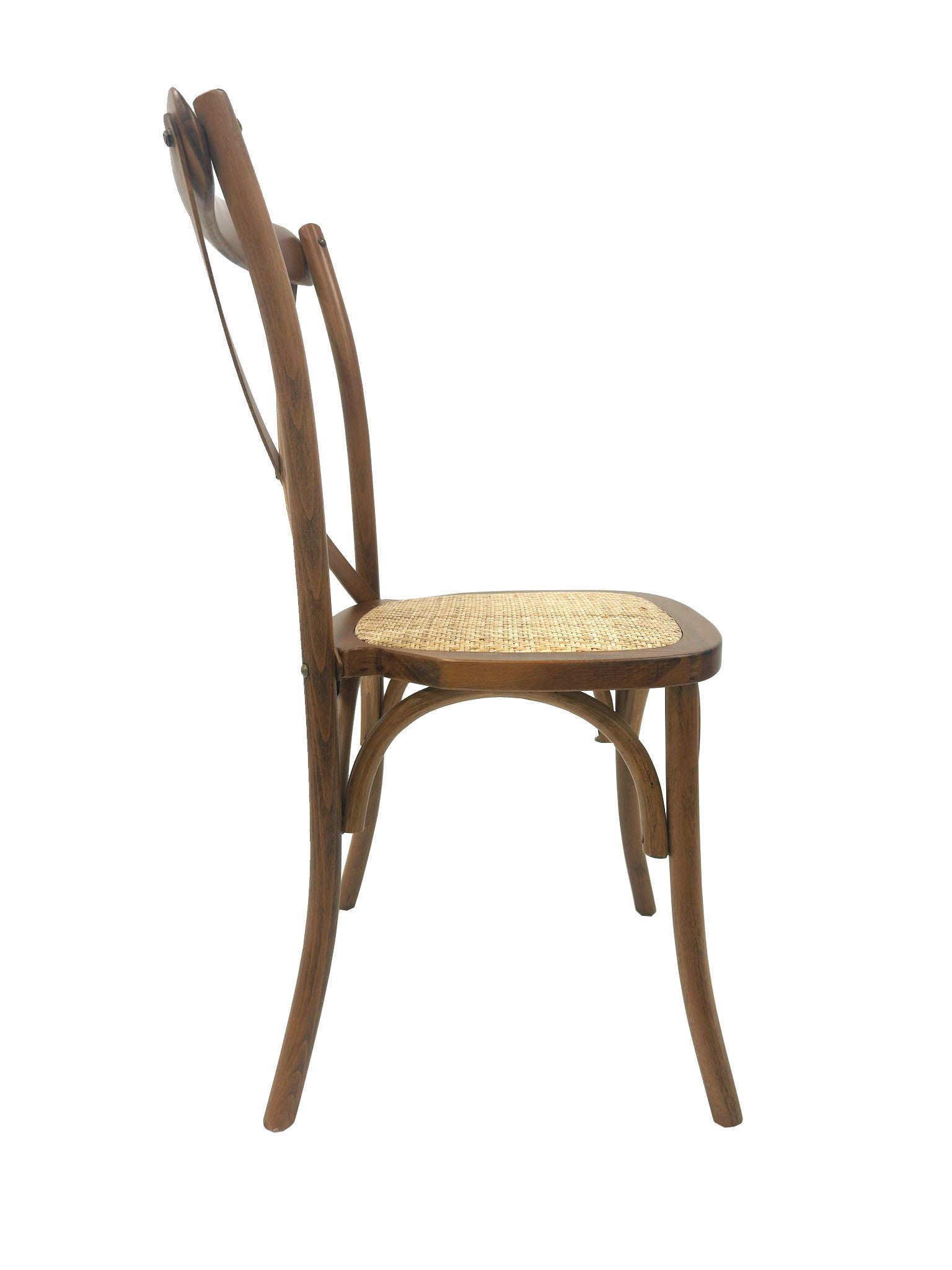 Silla CROSS SX, madera de haya, nogal, asiento de ratán