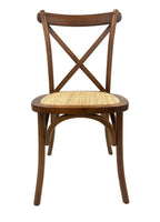 Silla CROSS SX, madera de haya, nogal, asiento de ratán