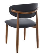 Silla DACHAU, metal acabado de color madera, similpiel negra