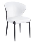 Silla DAVOS, metal, tapizado similpiel marrón y blanco