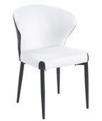 Silla DAVOS, metal, tapizado similpiel marrón y blanco
