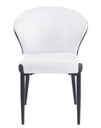 Silla DAVOS, metal, tapizado similpiel marrón y blanco