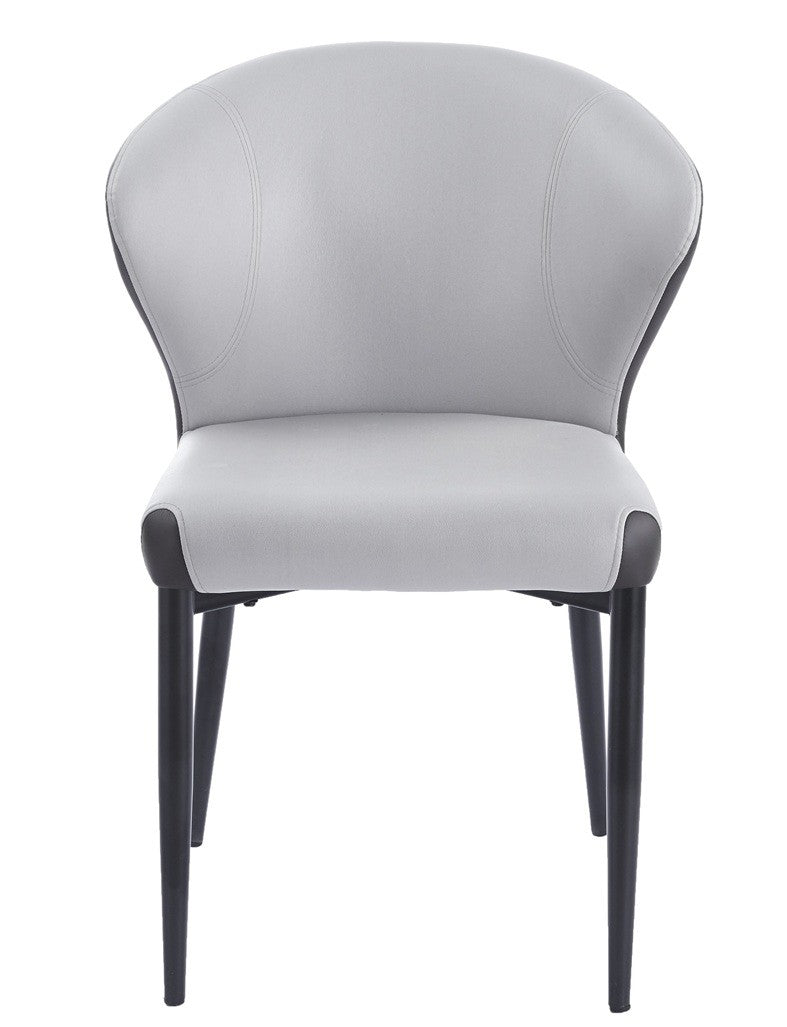 Silla DAVOS, metal, tapizado similpiel marrón y gris