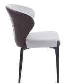Silla DAVOS, metal, tapizado similpiel marrón y gris