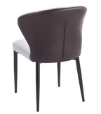 Silla DAVOS, metal, tapizado similpiel marrón y gris