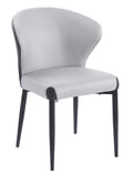 Silla DAVOS, metal, tapizado similpiel marrón y gris