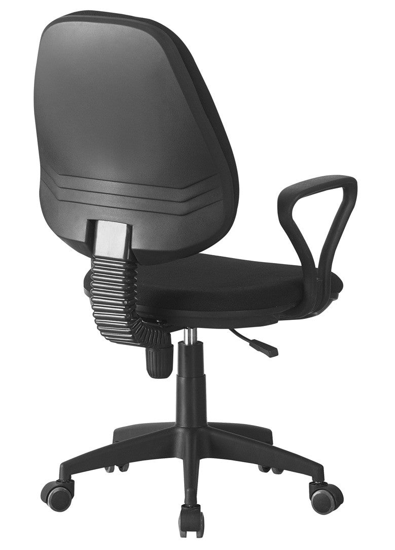Silla de oficina NEVOY, brazos, regulación de altura, contacto permanente, tejido negro