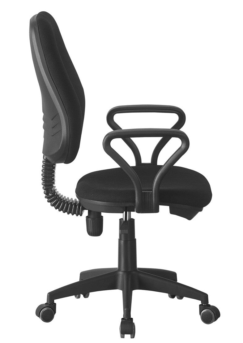 Silla de oficina NEVOY, brazos, regulación de altura, contacto permanente, tejido negro