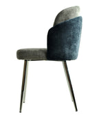Silla DRESDE, cromada, tapizada chenilla azul y gris claro