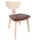 Silla DUBLIN, contrachapado de madera de hevea, natural, similpiel marrón