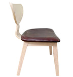Silla DUBLIN, contrachapado de madera de hevea, natural, similpiel marrón