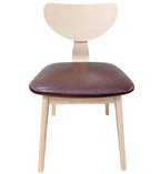 Silla DUBLIN, contrachapado de madera de hevea, natural, similpiel marrón