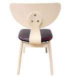 Silla DUBLIN, contrachapado de madera de hevea, natural, similpiel marrón