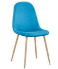 Silla EPOQUE NEW, patas metálicas, terciopelo turquesa 59