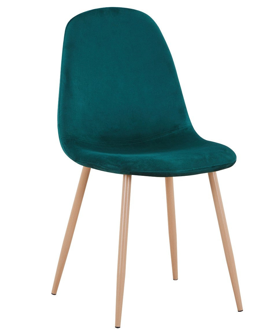 Silla EPOQUE NEW, patas metálicas, terciopelo verde 56