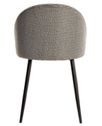 Silla ETNA, metal negro, tapizado pata de gallo y similpiel negra